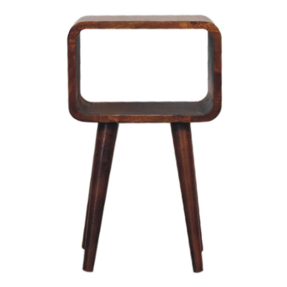 NACHTTISCH mit geschwungenem Design - Messingfarben/Braun, Holz/Metall (30/50/25cm) - Artisan Furniture