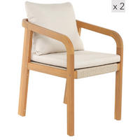 STUHL 2er-Set Massivholz Beige - Beige, Holz (51/88/61cm) - Nordlys