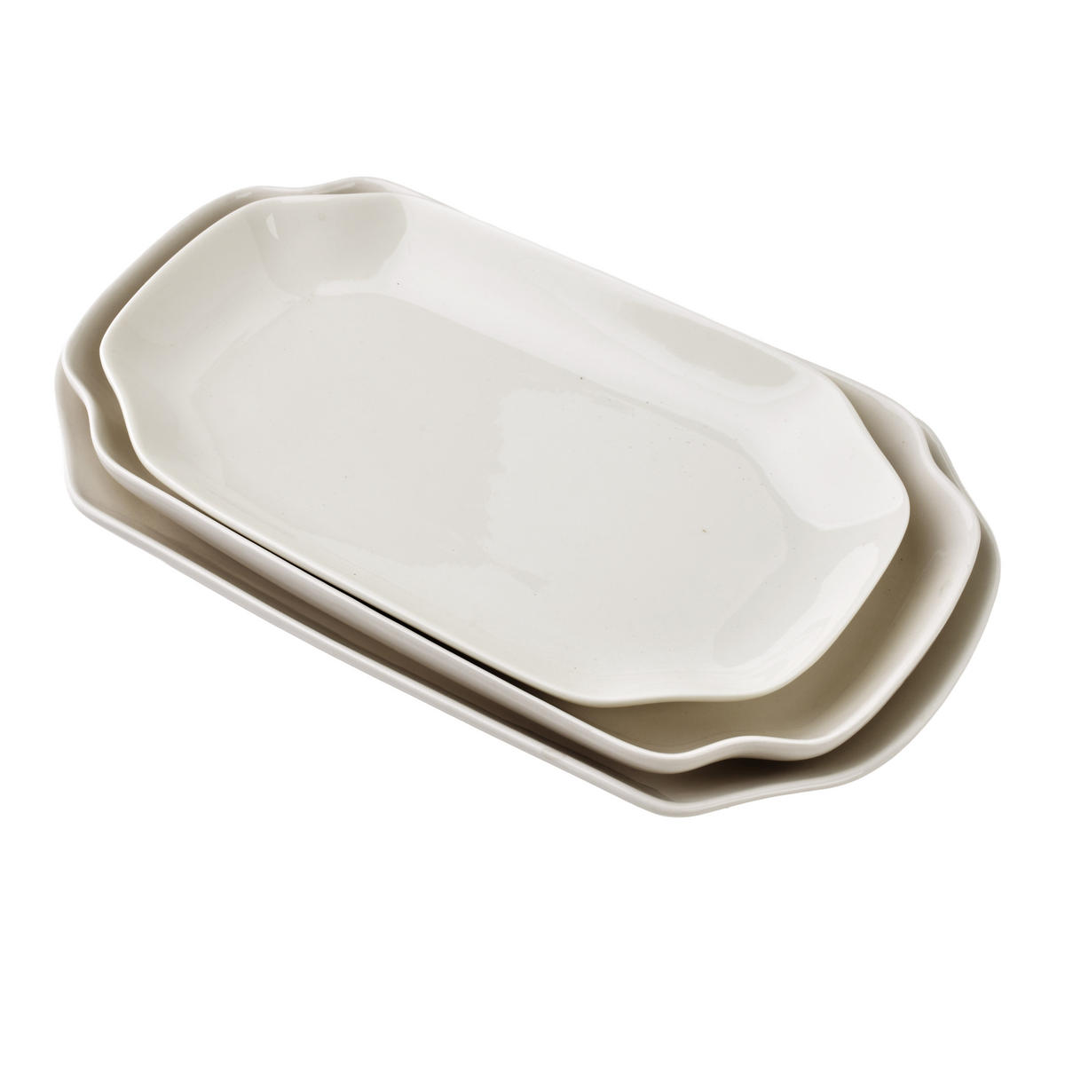 SERVIERPLATTE Basic weiß 31/17/3,5 cm Porzellan - Weiß, Keramik (17/3.5/31cm) - Mondex