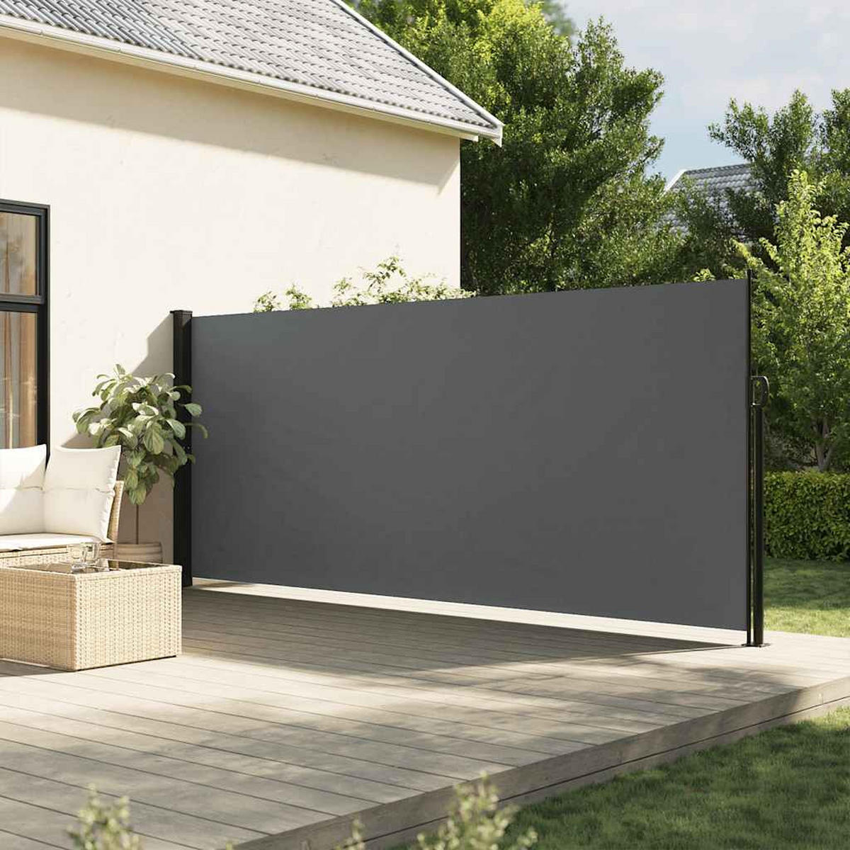 SEITENMARKISE Ausziehbare Anthrazit 160/300 Cm - Anthrazit, Textil (160/300cm) - vidaXL