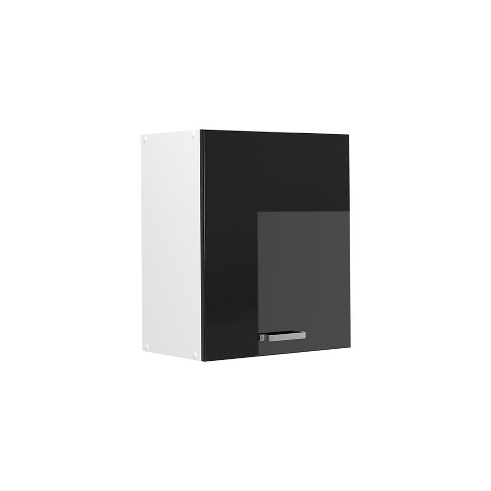 HÄNGESCHRANK R-Line, Schwarz Hochglanz/Weiß, 50 cm - Schwarz Hochglanz/Weiß, Holzwerkstoff (50/60/31cm) - Vicco