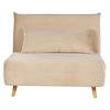 1-SITZER-SCHLAFSOFA Samtstoff Sandbeige Setten - Beige, Textil (104/82/190cm) - Beliani