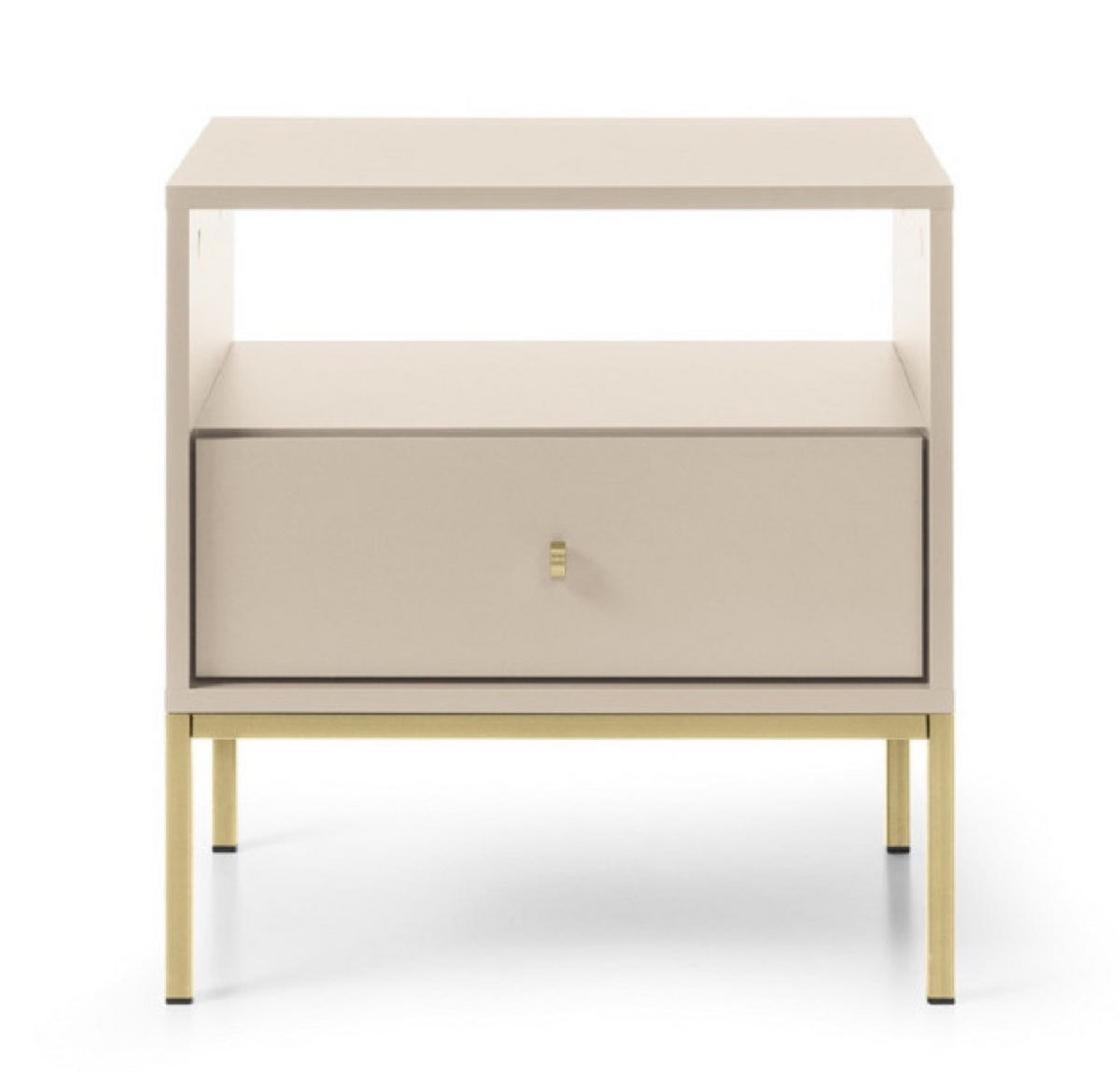 NACHTTISCH Beige Monako Mit Goldenem Gestell - Beige/Goldfarben, Holzwerkstoff (53.6/56.2/39cm) - Sepro Meble