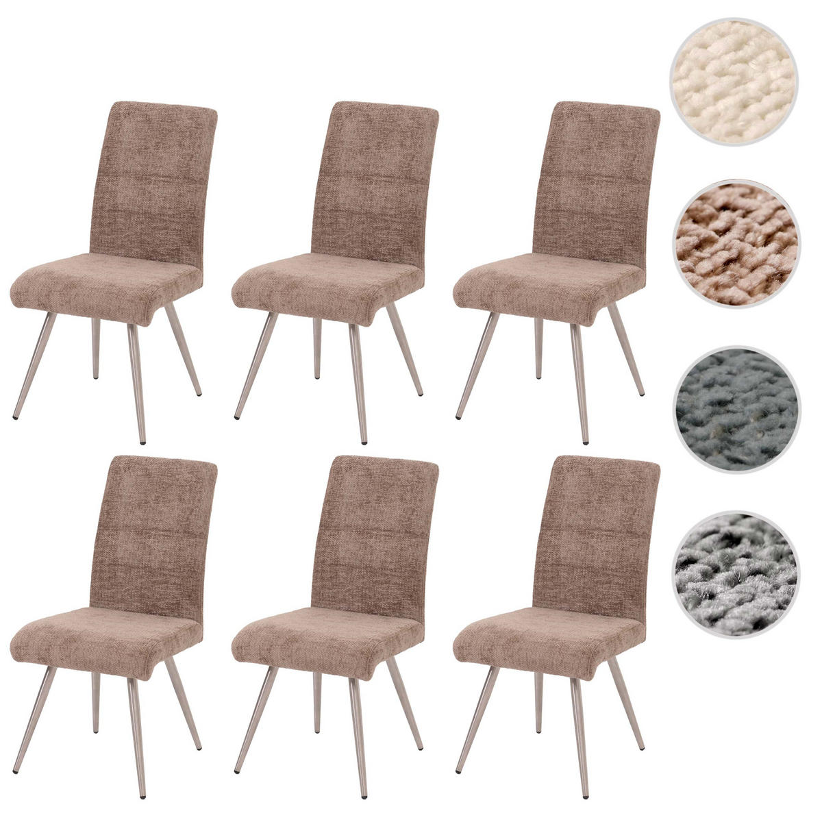 ESSZIMMERSTUHL Braun 6er-Set - Braun, Textil (68/97/64cm) - MCW