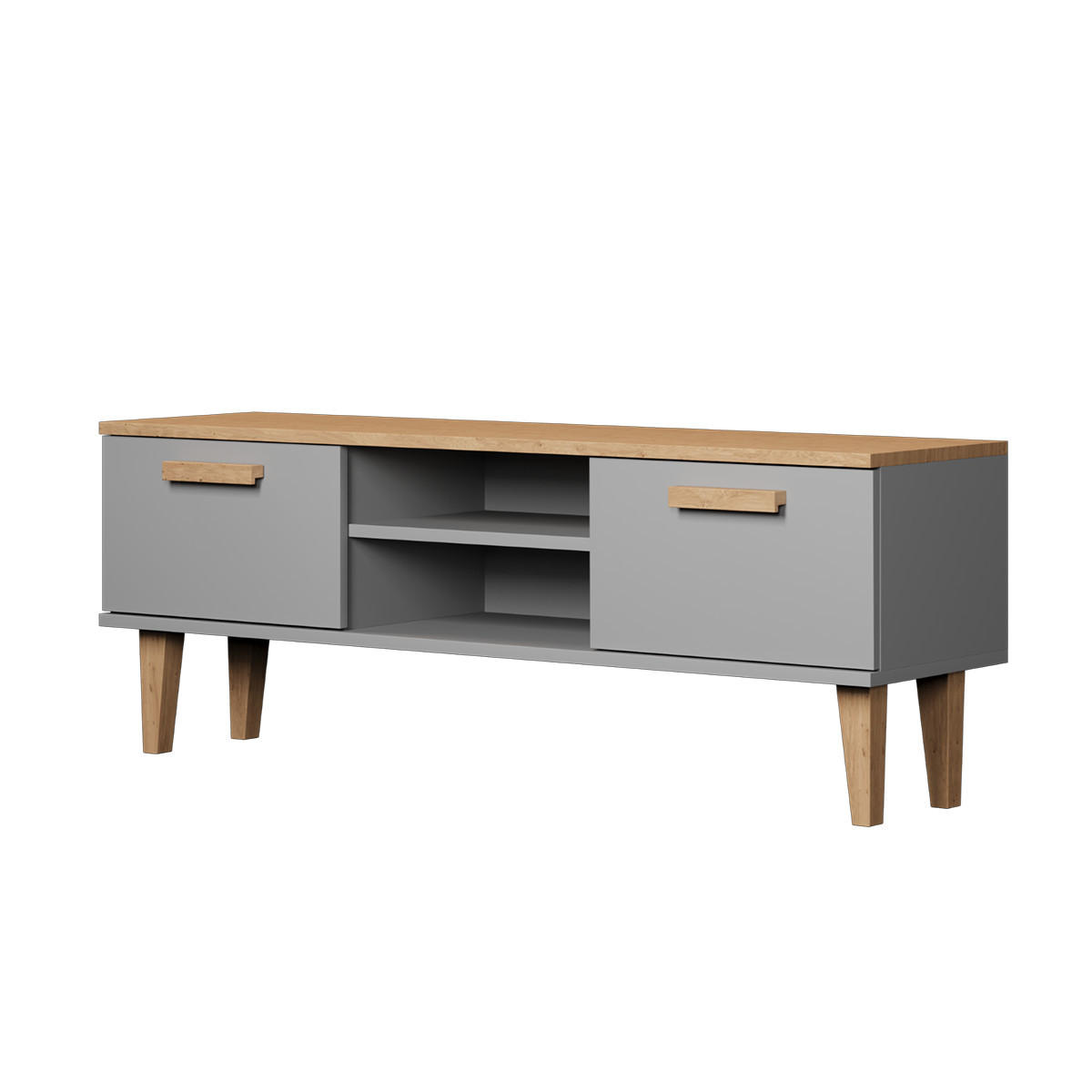 TV STOLÍK Denver Sivá - sivá, kompozitné drevo (35/47/120cm) - Petits-meubles