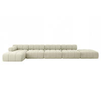 ECKSOFA modulares Sofa Lizur-L3 - 475x160x70 cm Beige Velours - Beige, Holzwerkstoff/Textil (475/160cm) - ALTDECOR