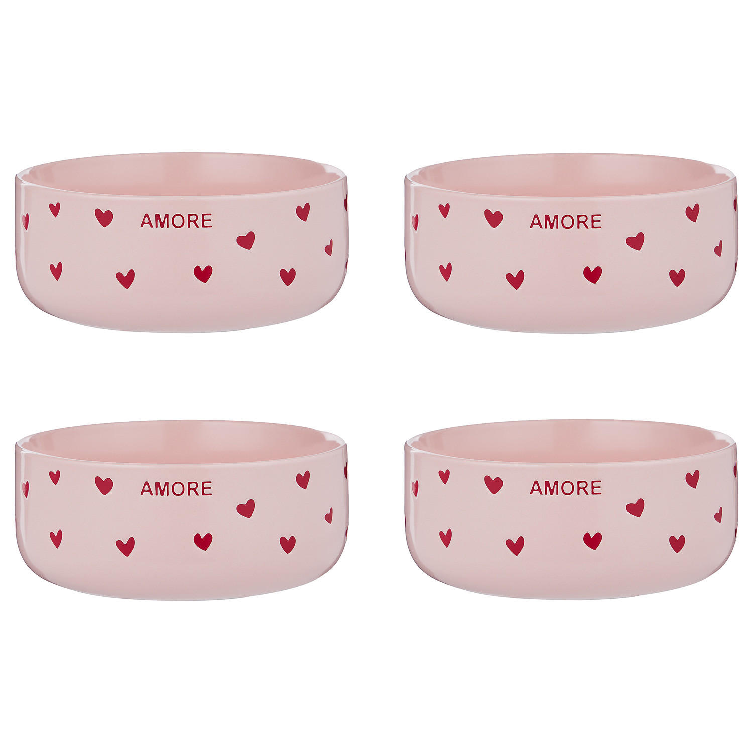 SCHÜSSEL (4er-Set) Good Vibes Amore 720 ml - Rosa, Keramik (15/15/6cm) - Butlers