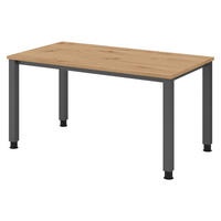 SCHREIBTISCH Serie-Q 80/140/74 cm in Wildeiche/Graphitfarben - Wildeiche/Graphitfarben, Holzwerkstoff (80/140/74cm) - bümö