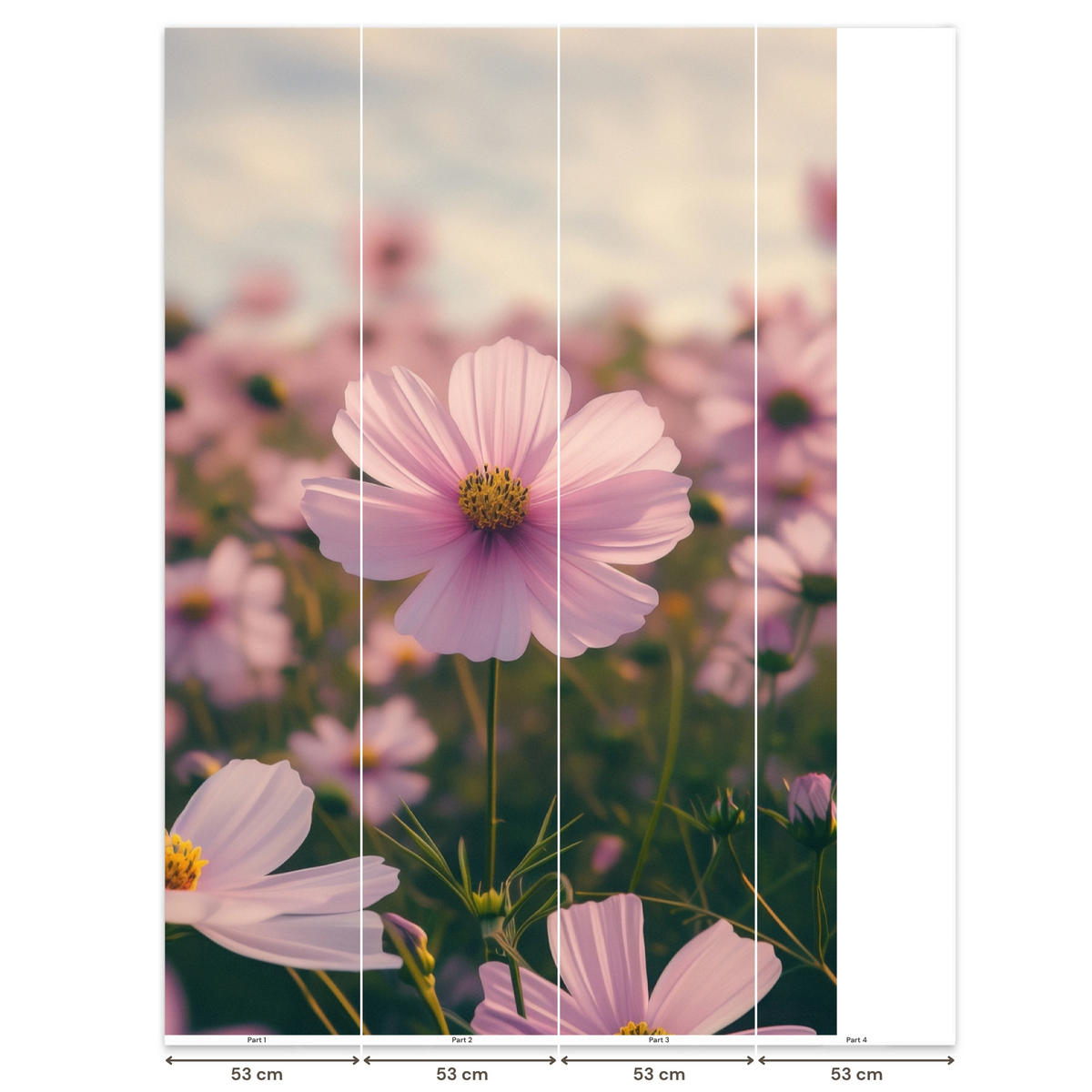 TAPETE - Blumen - Lila - Unscharf - 180x280 cm - Rosa, Papier (180/280cm) - OnlyWow