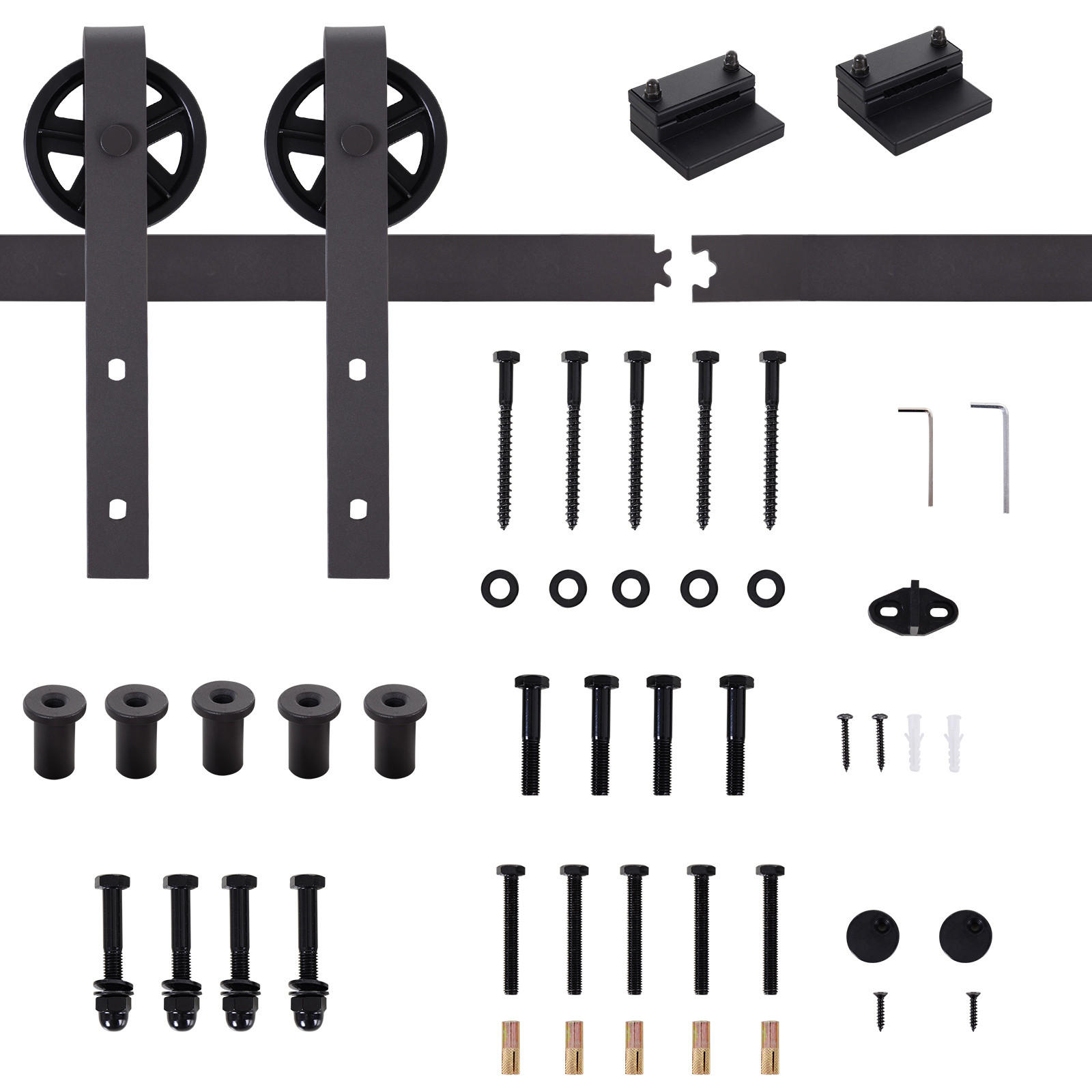 SCHIEBETÜRSYSTEM - Braun, Metall (4/0.6/183cm) - HOMCOM