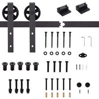 SCHIEBETÜRSYSTEM - Braun, Metall (4/0.6/183cm) - HOMCOM