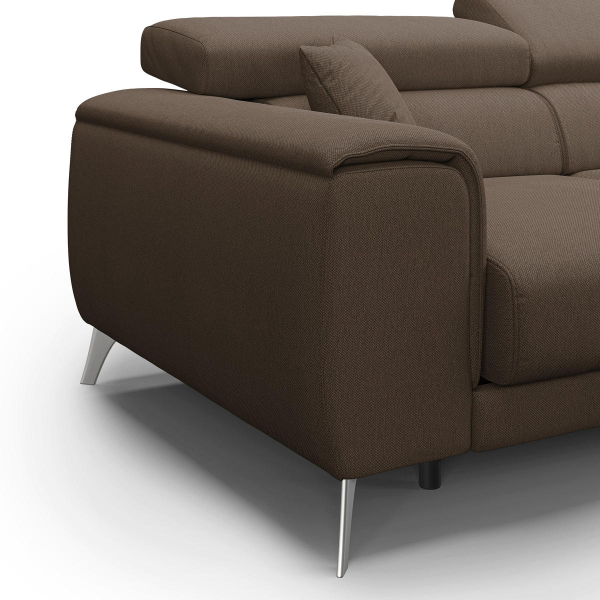 ECKSOFA RECHTS Fusion - Braun, Textil (260/102cm) - Divani.store