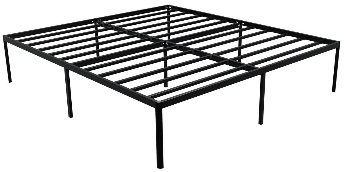 METALLBETT 200/200/41 cm Metall Schwarz - Schwarz, Metall (200/200cm) - CLP