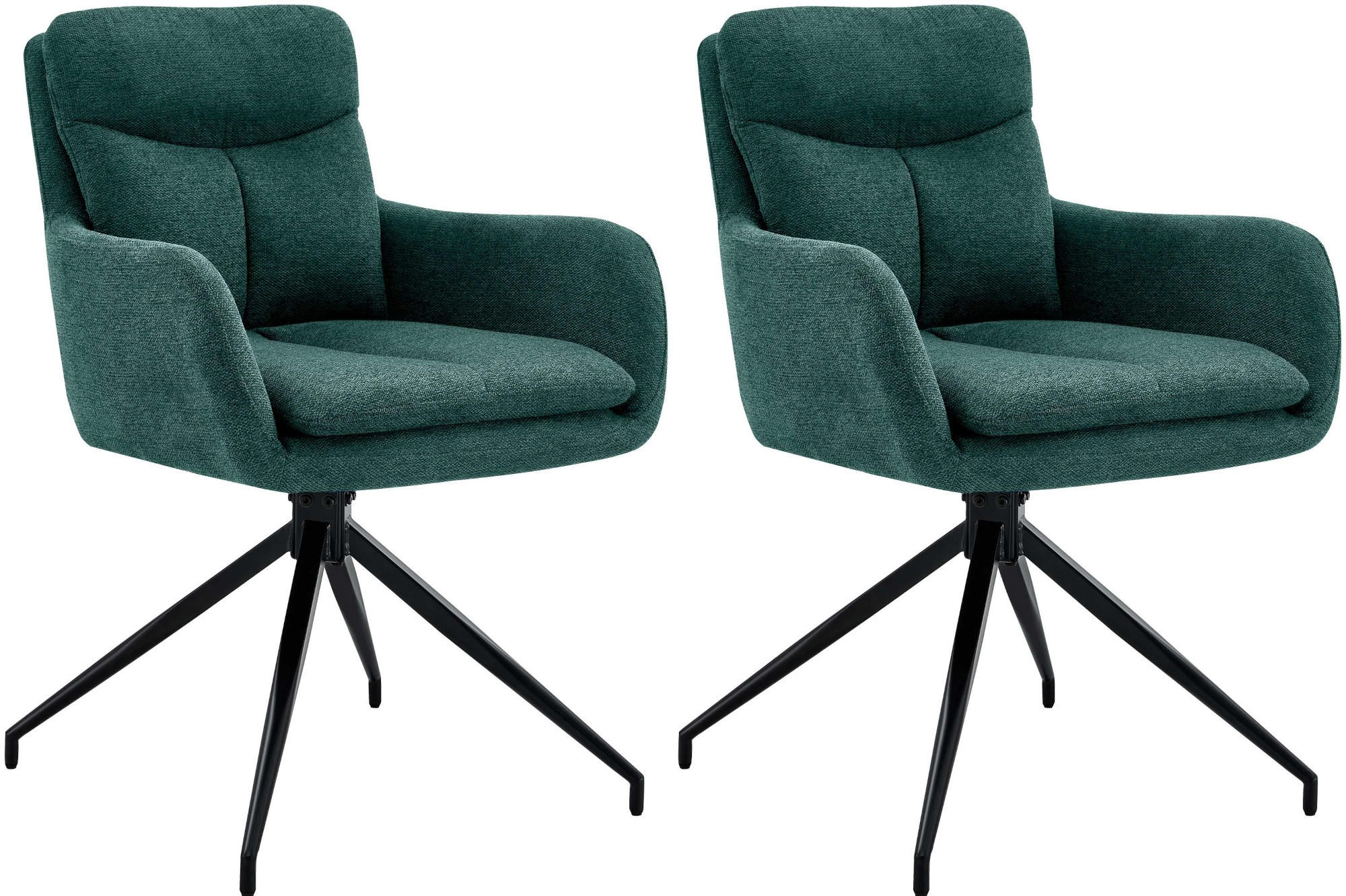 ESSZIMMERSTUHL 2er Set Stoff Grün - Grün, Textil/Metall (57/83/62cm) - CLP