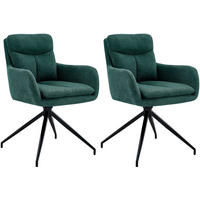 ESSZIMMERSTUHL 2er Set Stoff Grün - Grün, Textil/Metall (57/83/62cm) - CLP