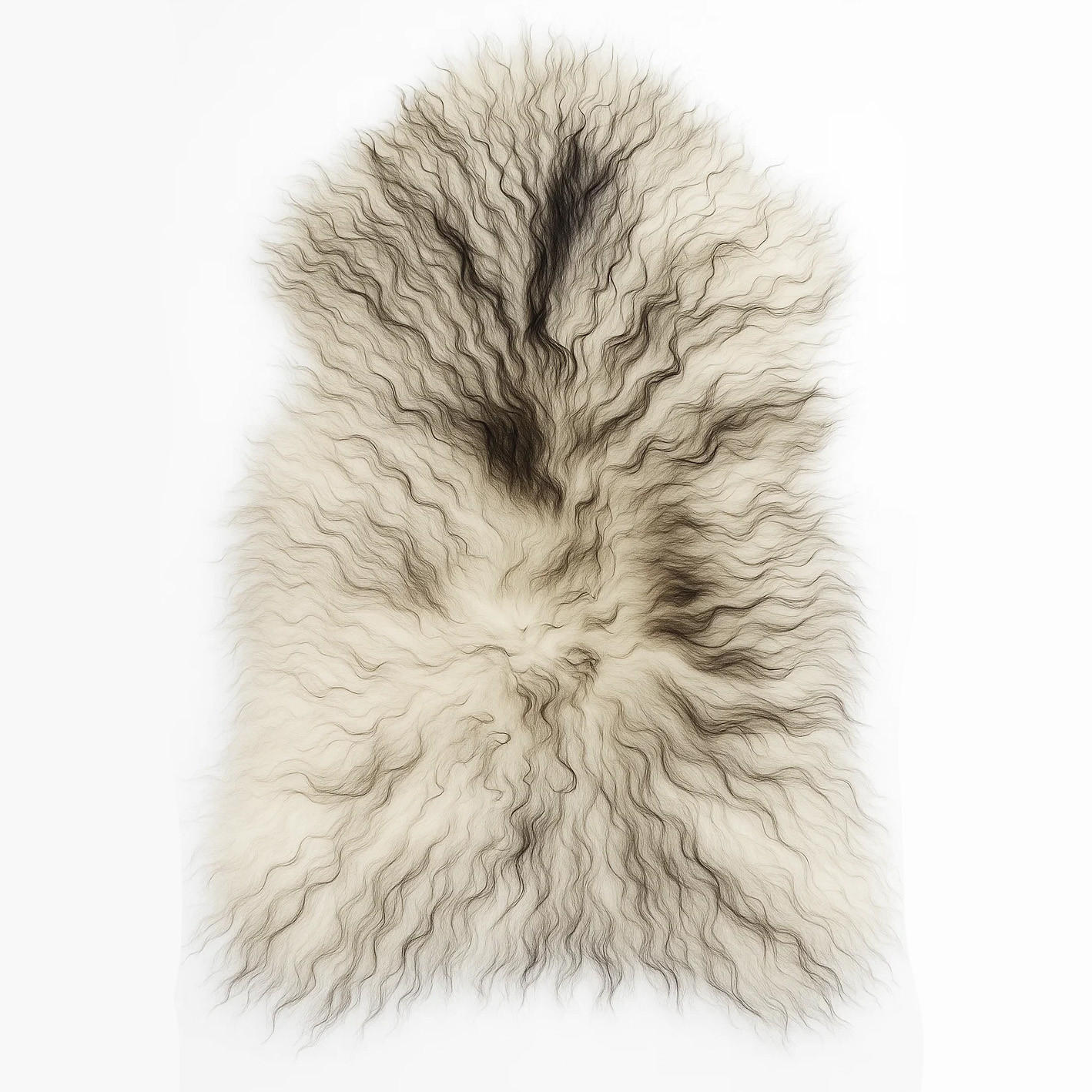 SCHAFFELL Island Lammfell dunkel geflammt 100/110 cm - Schwarz/Weiß, Fell (60/110cm) - Provellus