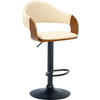 BARHOCKER Lederlook walnuss/creme - Creme/Schwarz, Textil/Metall (50/89/49cm) - CLP