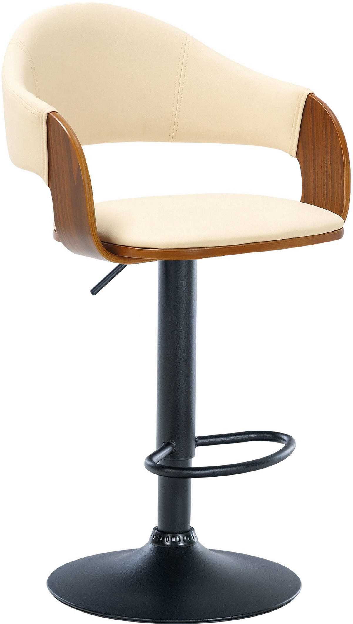 BARHOCKER 2er Set Lederlook walnuss/creme - Walnussfarben/Creme, Textil (50/89/49cm) - CLP