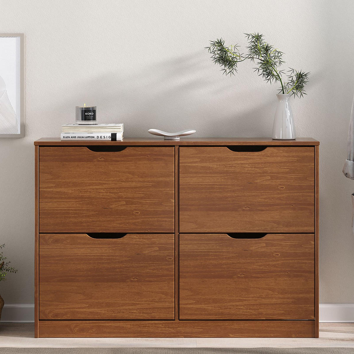 SCHUHKIPPER BASIL Kastanie - Kastanienfarben, Holz (115/79/25cm) - IDIMEX