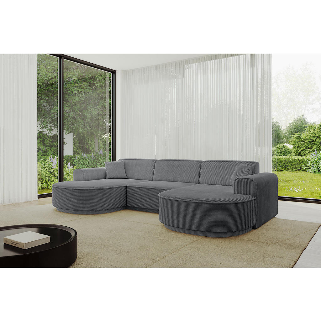 Thumbnail - Altdecor Wohnlandschaft, Dunkelgrau, Textil, 4-Sitzer, 295x81x163 cm, Wohnzimmer, Sofas & Couches, Wohnlandschaften, Woh...