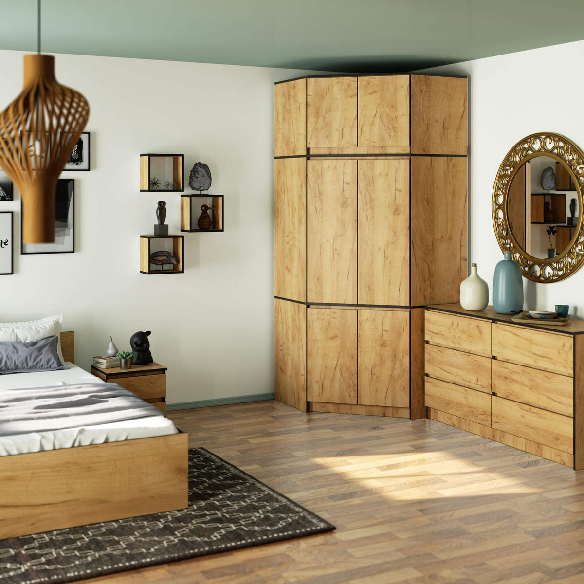 AUFSATZSCHRANK Eiche Craft 100x50x55 cm - Eichefarben, Holzwerkstoff (100/55/50cm) - Akord