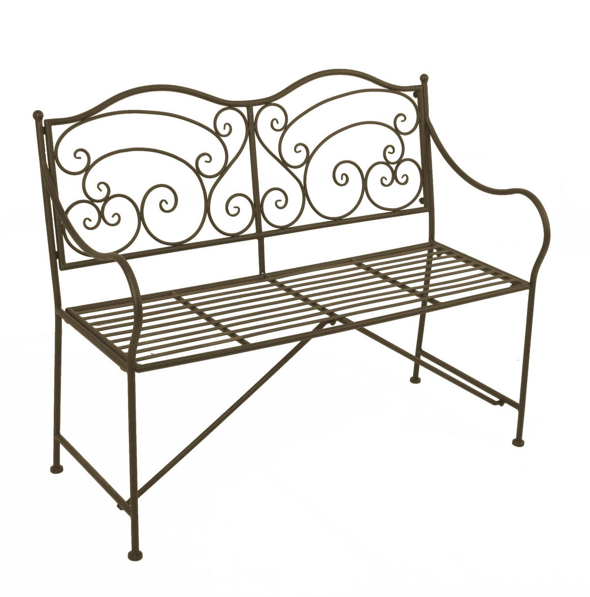 GARTENBANK Rupert Terrassenbank - Schwarz, Metall (106/92/43cm) - DELUKE