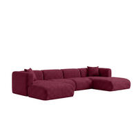 ECKSOFA U-Form, Chenille-Stoff Cremona, Rotwein, GRETA - Weinrot, Holz (408/70/179cm) - Kaiser Möbel