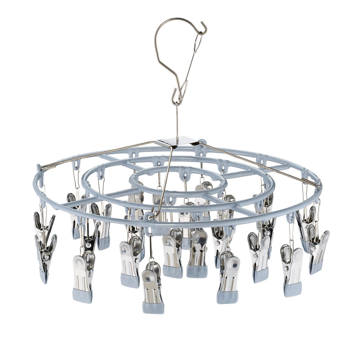 SUŠIČKA ponožiek - strieborná, kov/plast (33.5/29/33.5cm) - Relaxdays