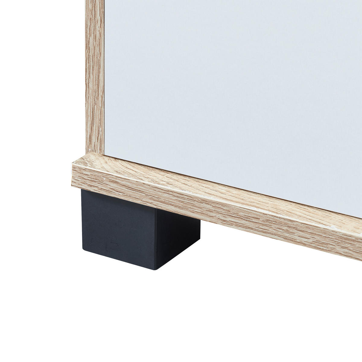 SIDEBOARD Bobeck - Eichefarben/Weiß, Holzwerkstoff (80/72/28cm) - [en.casa]