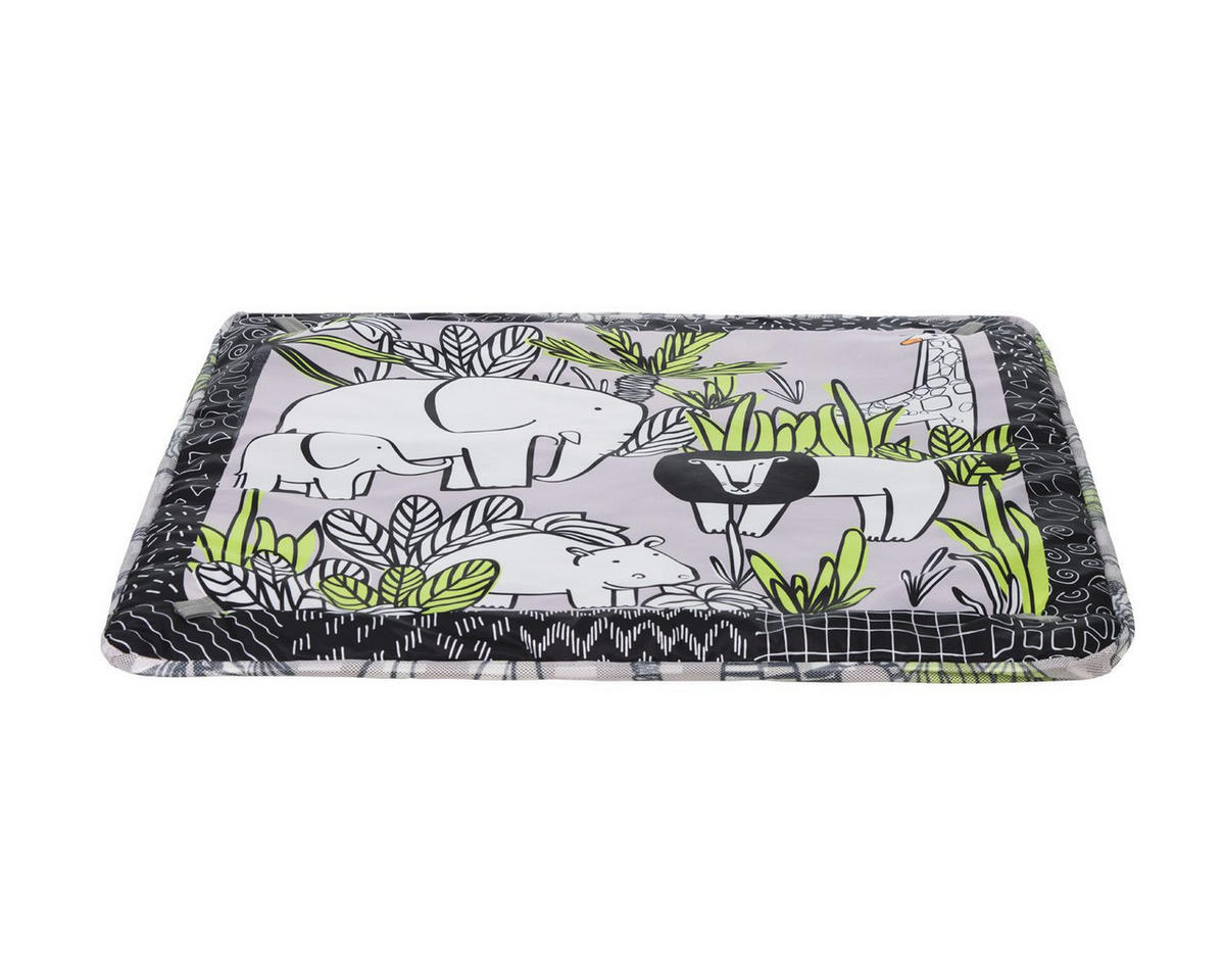 SPIELBOGEN 2 in 1 grau Krabbeldecke, Bällebad, Greiflinge, 18 Spielbälle, 100% Polyester - Grau, Textil (75/50/78cm) - Kikka boo