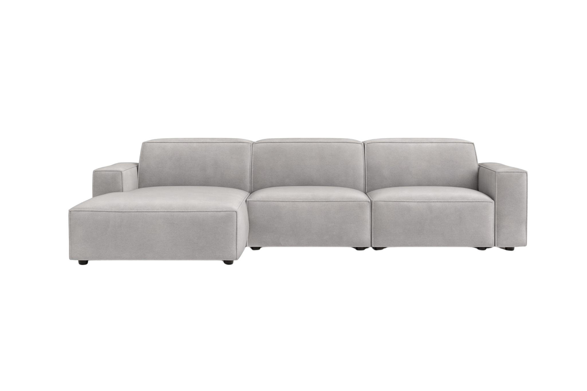 ECKSOFA Cursal L-Form, Stoff Salvador, Grau, Links - Grau, Holz (284/166cm) - Kaiser Möbel