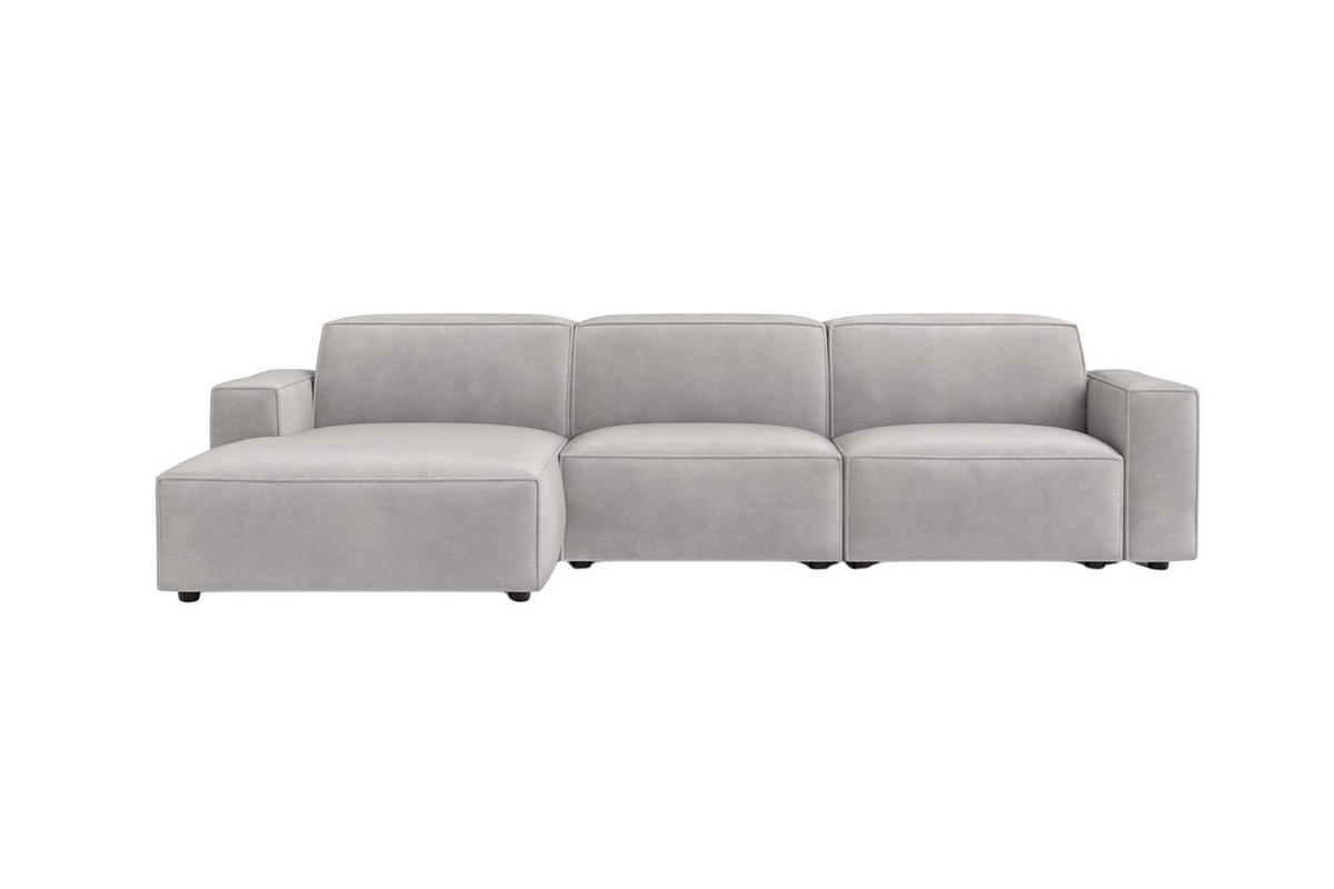ECKSOFA Cursal L-Form, Stoff Salvador, Grau, Links - Grau, Holz (284/166cm) - Kaiser Möbel