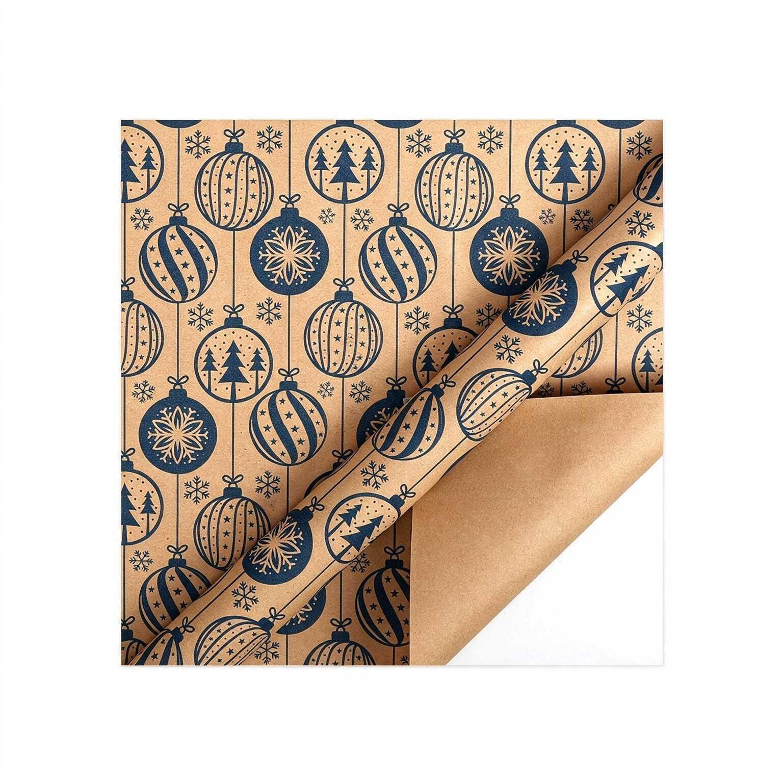 GESCHENKPAPIER – Weihnachts-Geschenkpapier – 43 x 300 cm – Braun - Braun, Papier (4/4/43cm)