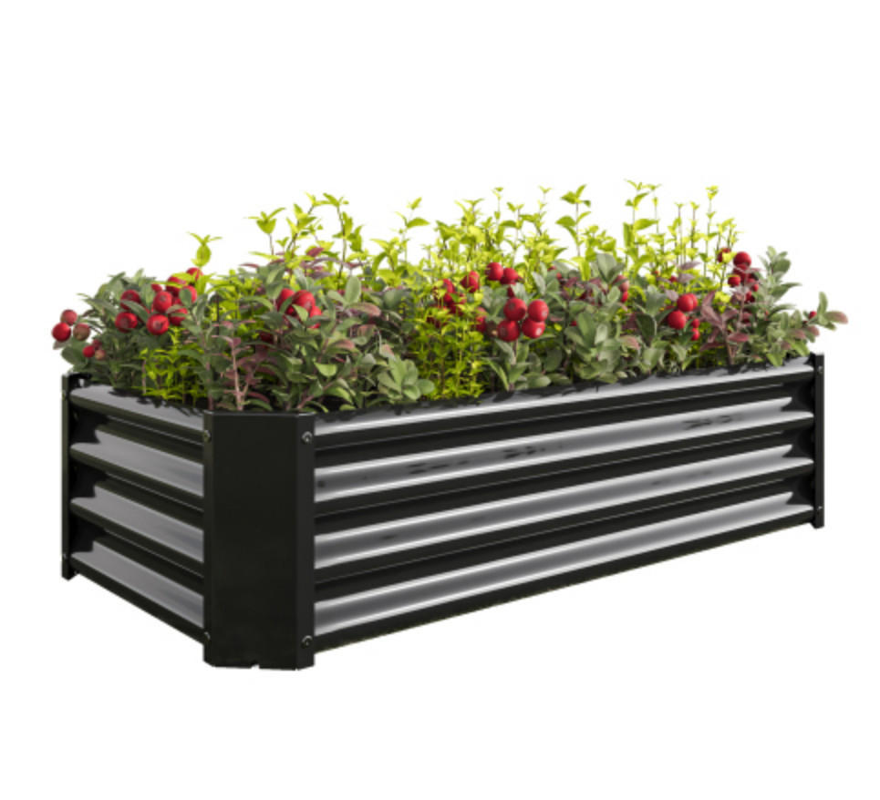 STAHL-HOCHBEET, bodenlos rostfrei, stahlfarben - Schwarz, Metall (60/30/120cm) - Vallsero