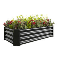 STAHL-HOCHBEET, bodenlos rostfrei, stahlfarben - Schwarz, Metall (60/30/120cm) - Vallsero