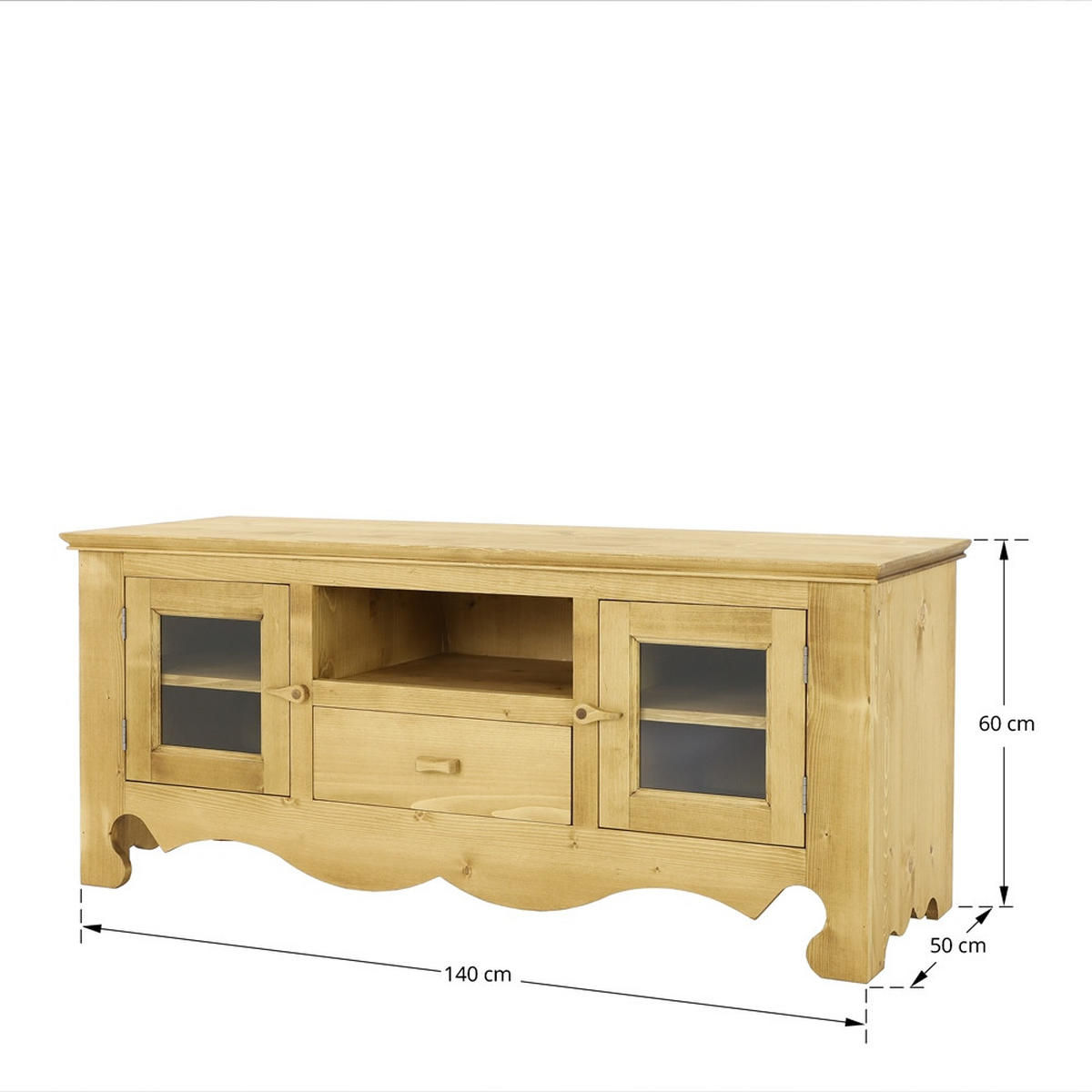 TV-SCHRANK aus Massivholz MEXICANA - Honig, Holz (140/60/50cm) - Seart