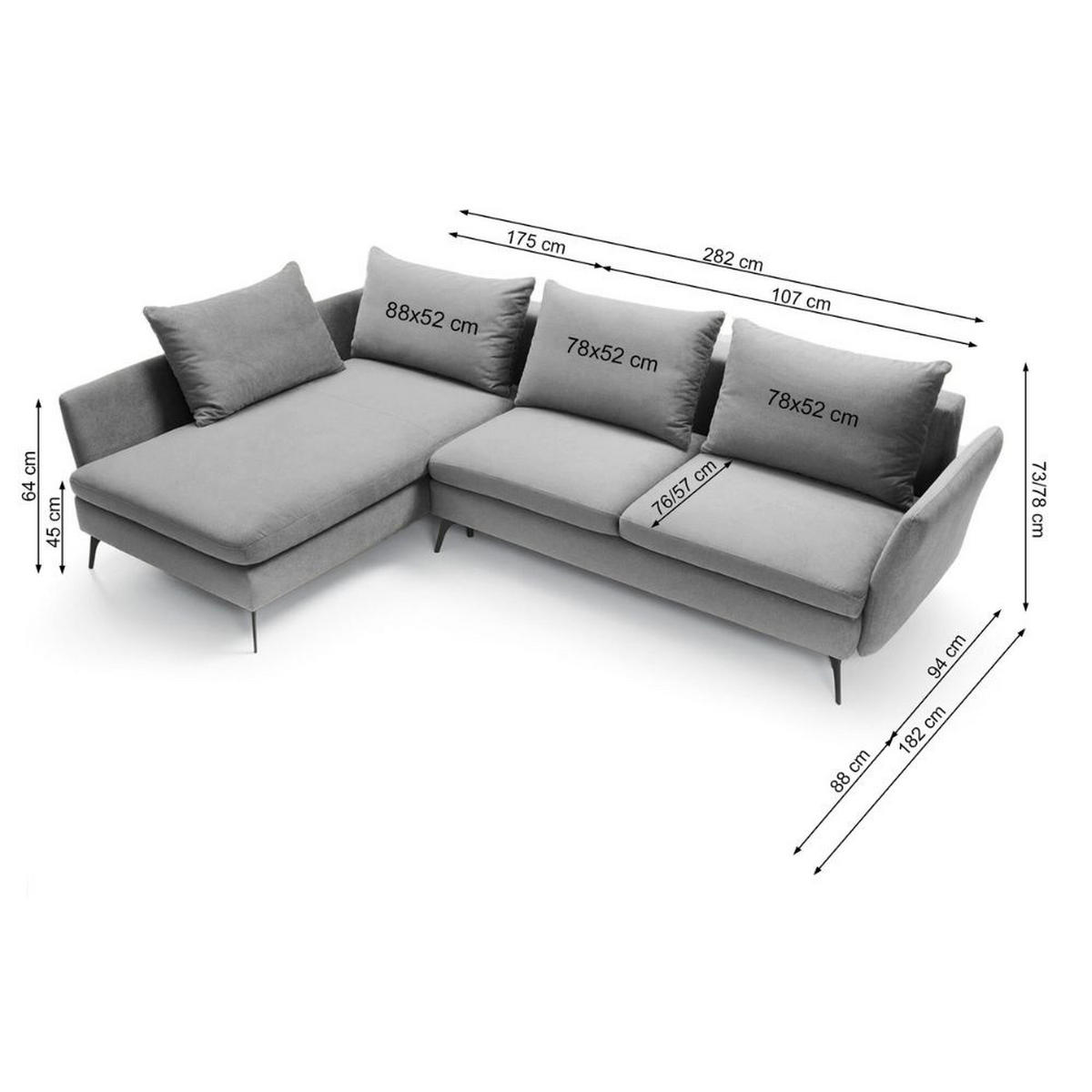 ECKSOFA Demisbal Beige mit Bettkasten - Beige, Textil (282/182cm) - Selsey