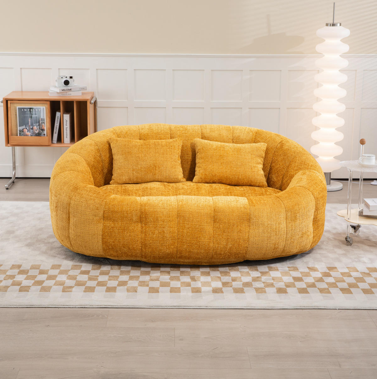 SITZSACK Lazy Sofa 150 x 95 cm Chenille Yellow - Gelb, Kunststoff (95/63/145cm) - Beauniv