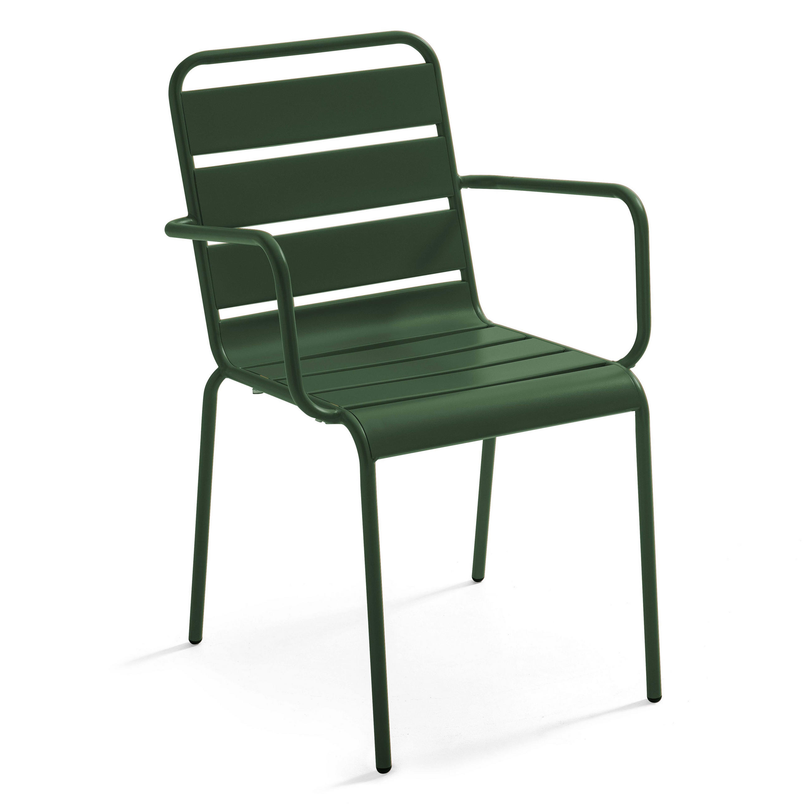 GARTENSTUHL, Waldgrün - Grün, Metall (55/83/55cm) - Oviala