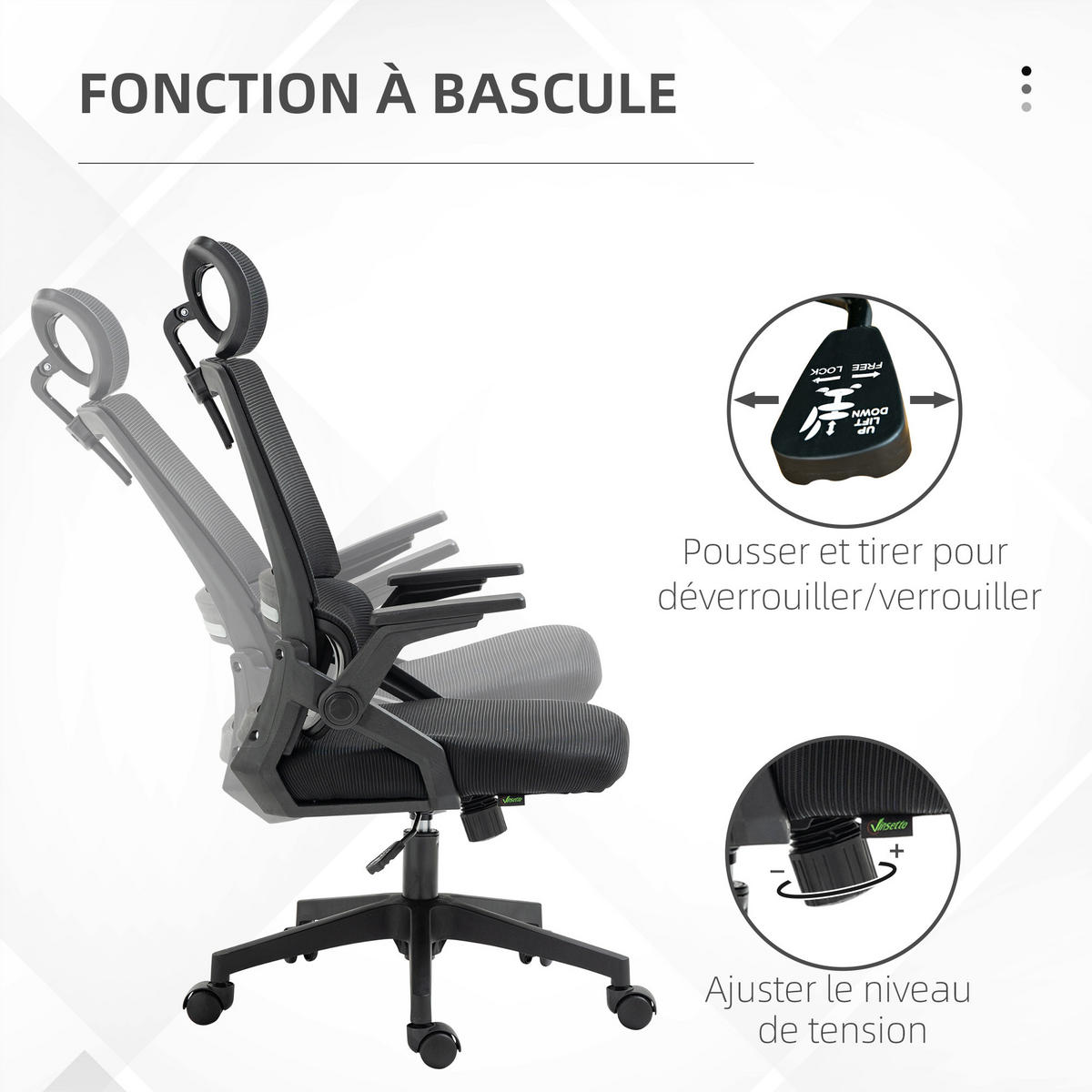 DREHSTUHL DE-11694 ergonomisch neigbar Schwarz - Schwarz, Textil (61/121.5/60cm) - ComfortXL