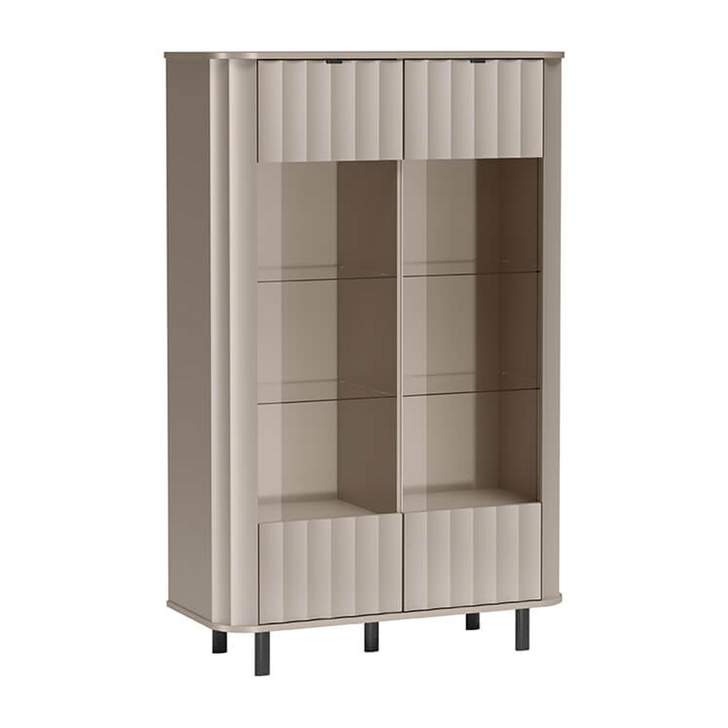 VITRINE Novado NO-9 98,3 x 155 x 40,5 cm Greige - Greige, Glas/Holzwerkstoff (98.3/155/40.5cm) - Koseto