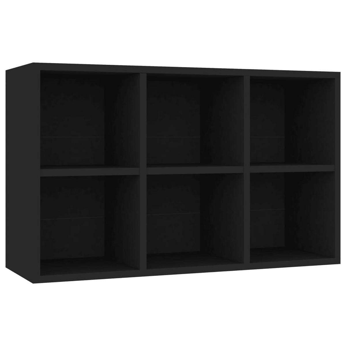 SIDEBOARD mit 6 Fächern 66/30/98 cm aus Holzwerkstoff Schwarz - Schwarz, Holz (66/98/30cm) - vidaXL