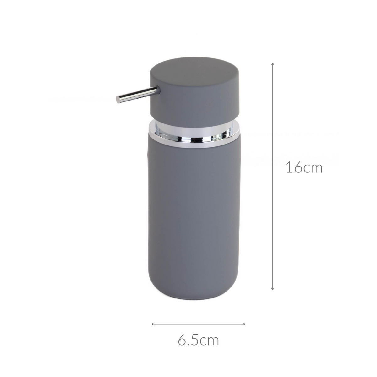 SEIFENSPENDER Rubber 300 ml 6,5/6,5/16 cm - Grau, Kunststoff (6.5/16/6.5cm) - ZELLER