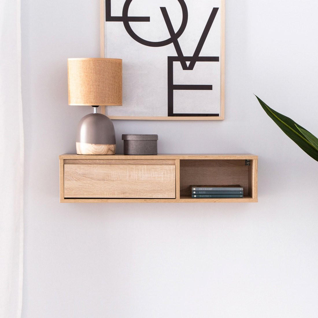 KONSOLE SCHWEBENDES ELEMENT IM FLUR Oslo Natürlich 80 cm x 20 cm - Naturfarben, Holzwerkstoff (80/20/25cm)