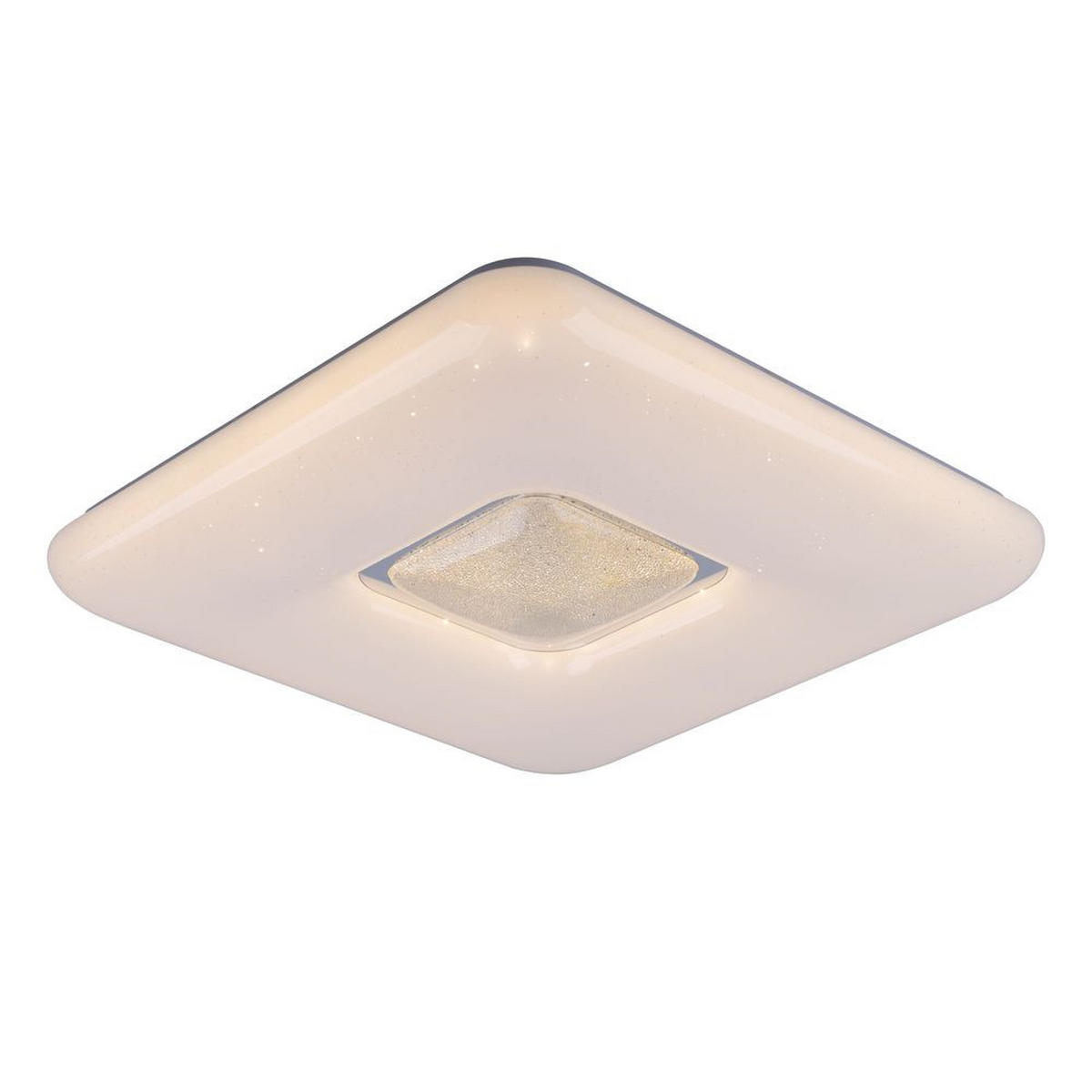 LED DECKENLEUCHTE TRYSTAN Chrom Weiß - Weiß, Metall (43/43/8cm) - Globo Lighting