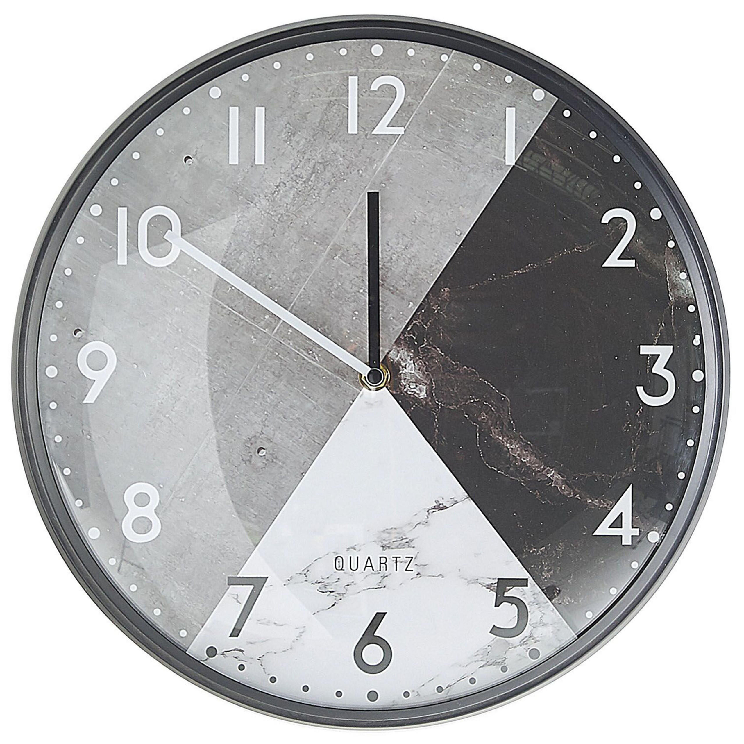 WANDUHR Glas grau/schwarz Davos - Grau, Glas (33/33/6cm) - Beliani