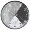 WANDUHR Glas grau/schwarz Davos - Grau, Glas (33/33/6cm) - Beliani
