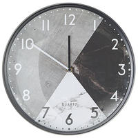 WANDUHR Glas grau/schwarz Davos - Grau, Glas (33/33/6cm) - Beliani
