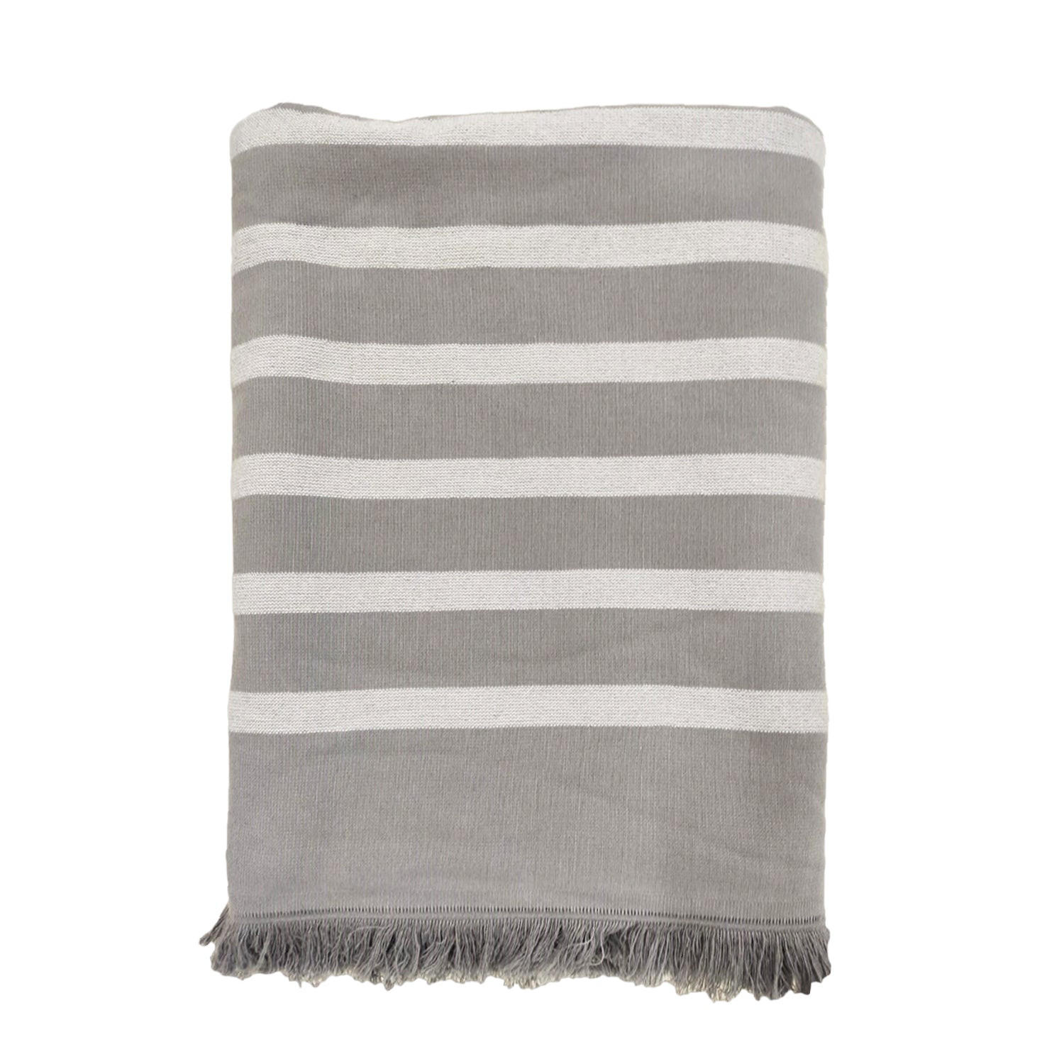 HAMAMTUCH mit Frotteefutter Alanya Grau 140x180 400g/m² - Grau, Textil (140/180cm) - LE COMPTOIR DE LA PLAGE