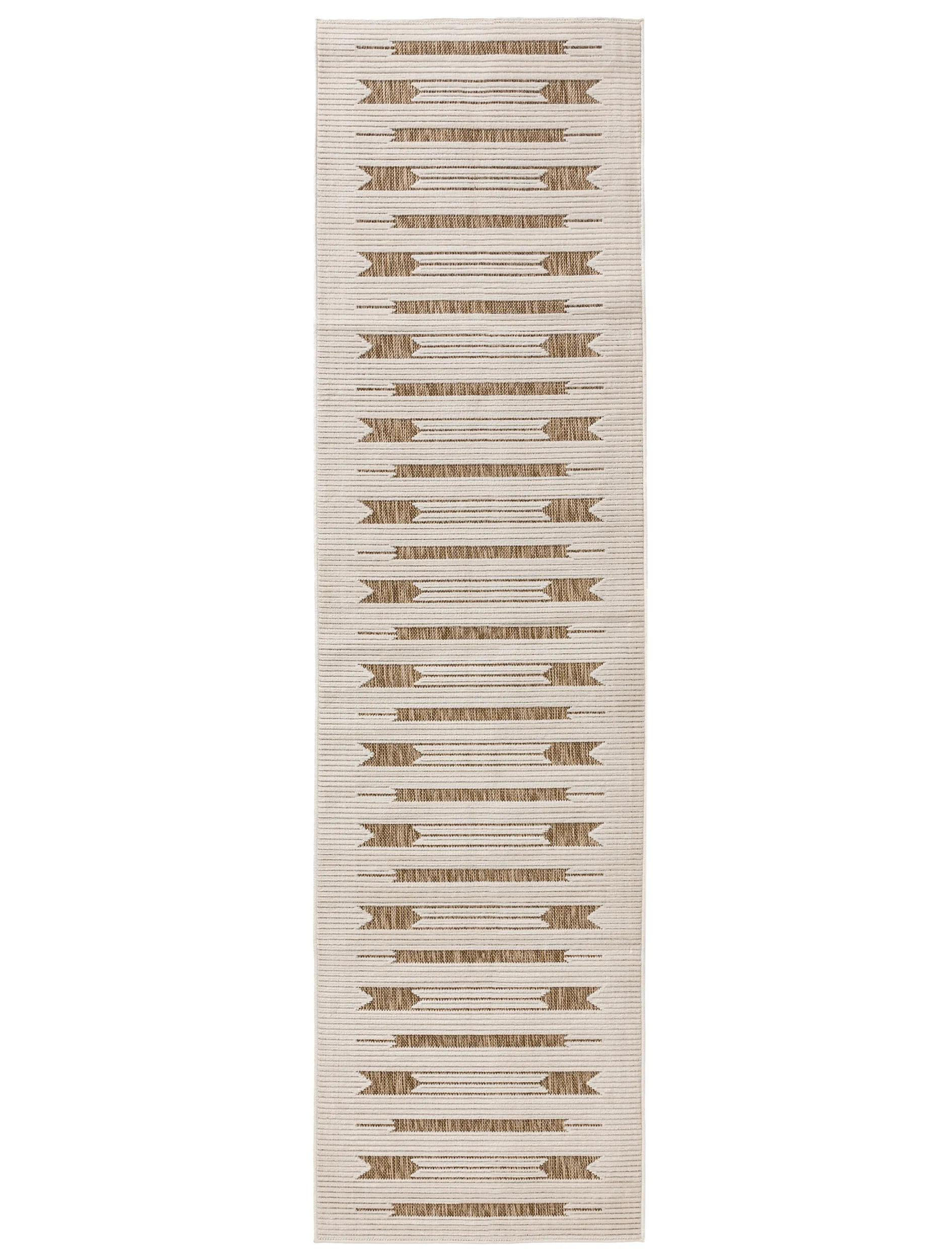 benuta Outdoorteppich Creme 80x300 cm